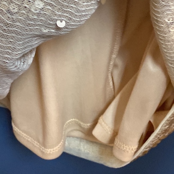 NWT ADRIANNA PAPELL WO SIZE 10 SHORT SLEEVE MIDI GOLD SEQUIN COCKTAIL DRESS - Picture 13 of 13